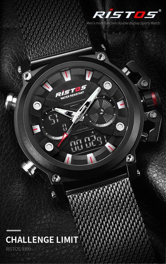 RISTOS Luxury Men Watches Fashion Sport Watch Male Stainless Steel